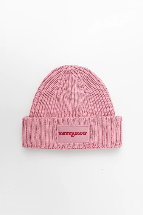 Tommy Jeans czapka bawełniana kolor różowy AW0AW17909 - zdjęcie produktu nr 1