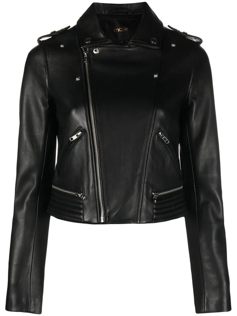 Maje leather biker jacket - Black - zdjęcie produktu nr 1