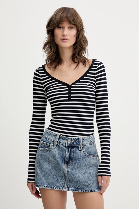 Tommy Jeans longsleeve kolor granatowy DW0DW20903 - zdjęcie produktu nr 1