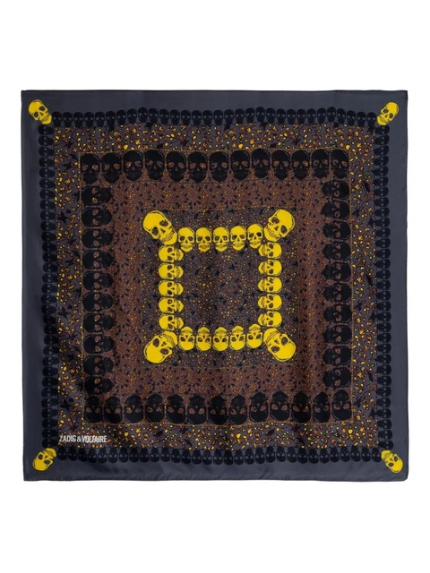 Zadig&Voltaire skull-print scarf - Brown - zdjęcie produktu nr 1