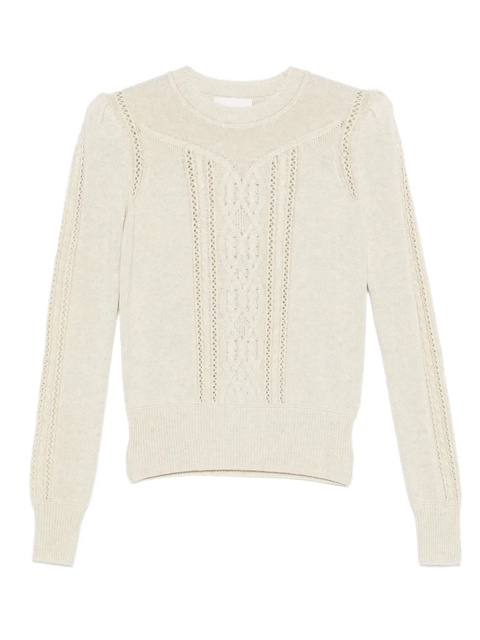 MARANT ÉTOILE Kelia cable-knit eyelet-detail sweater - Neutrals - zdjęcie produktu nr 1