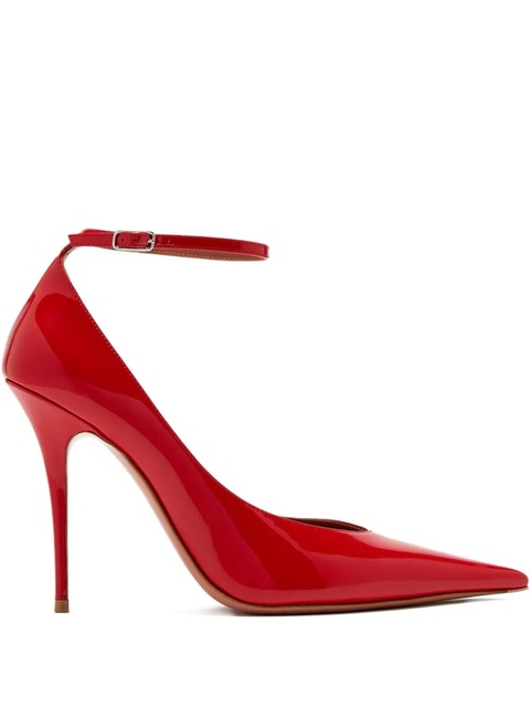Amina Muaddi 105mm Anok ankle-strap pumps - Red - zdjęcie produktu nr 1