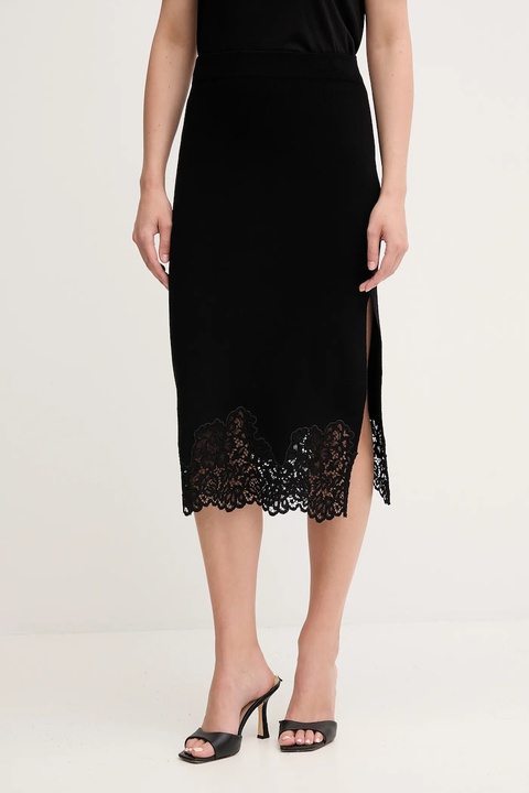Twinset spódnica kolor czarny midi prosta 252TP3390 - zdjęcie produktu nr 1