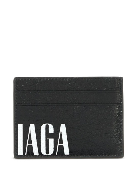 Balenciaga logo-print card holder - Black - zdjęcie produktu nr 1