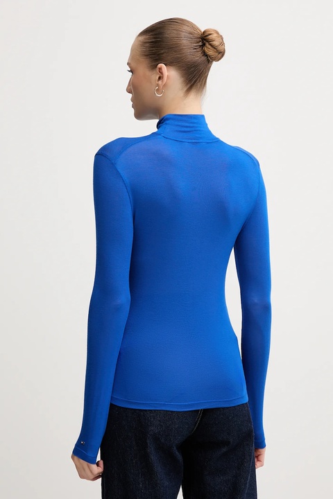 Tommy Hilfiger longsleeve kolor niebieski z półgolfem WW0WW48268 - zdjęcie produktu nr 2