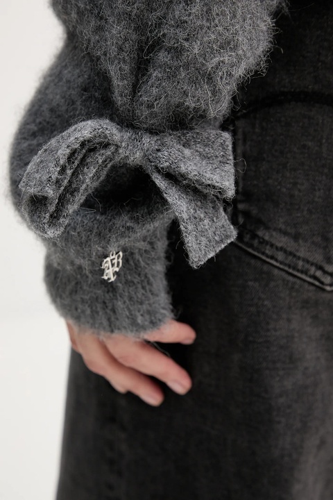 Aniye By sweter z dodatkiem wełny damski kolor szary ciepły z półgolfem 181007 - zdjęcie produktu nr 1