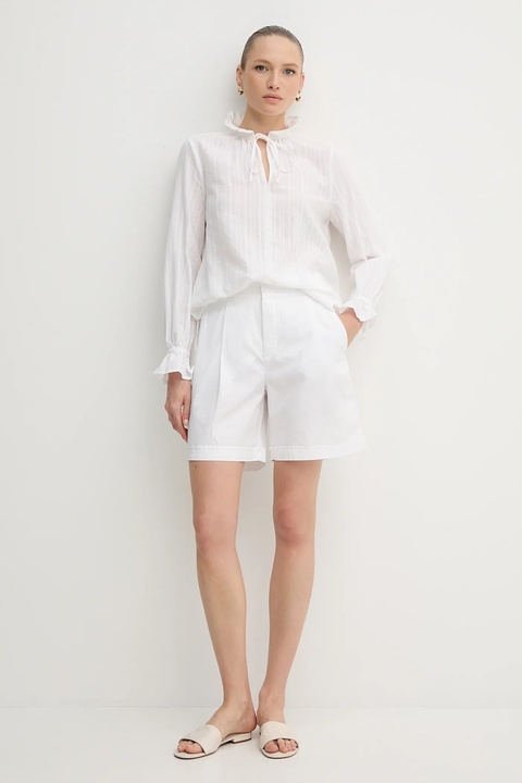 Marc Aurel bluzka bawełniana damska kolor biały gładka 6300-1000-93431 - zdjęcie produktu nr 2