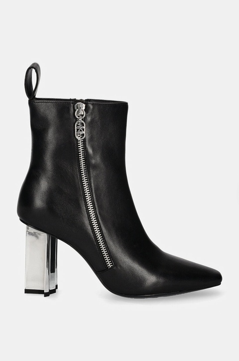 Karl Lagerfeld botki skórzane KL TOWER damskie kolor czarny na słupku KL33964 - zdjęcie produktu nr 2