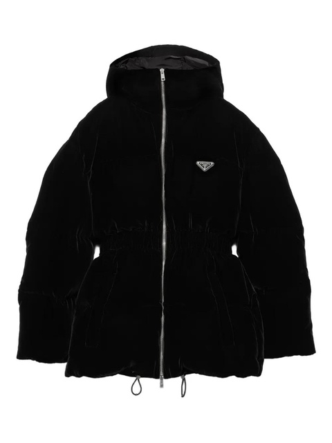 Prada velvet puffer jacket - Black - zdjęcie produktu nr 1