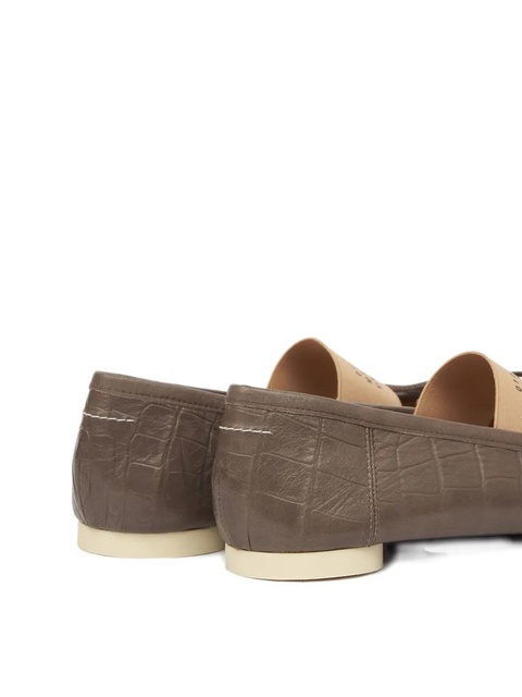 MM6 Maison Margiela crocodile-embossed ballet flats - Brown - zdjęcie produktu nr 2