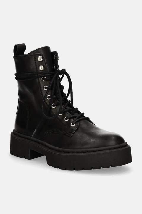 Steve Madden workery skórzane Gusto damskie kolor czarny na płaskim obcasie SM11003330 - zdjęcie produktu nr 1