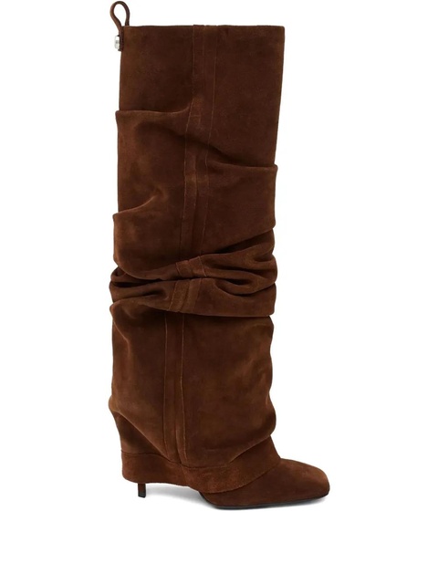The Attico 105mm Rea square toe boots - Brown - zdjęcie produktu nr 1