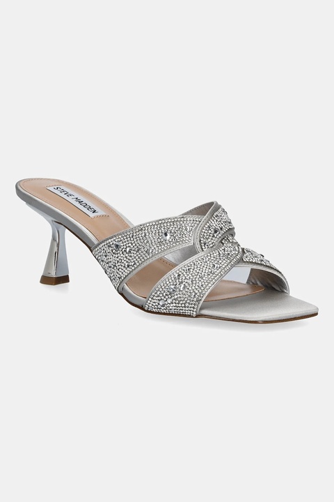 Steve Madden klapki Instep damskie kolor srebrny na szpilce SM11003834 - zdjęcie produktu nr 1
