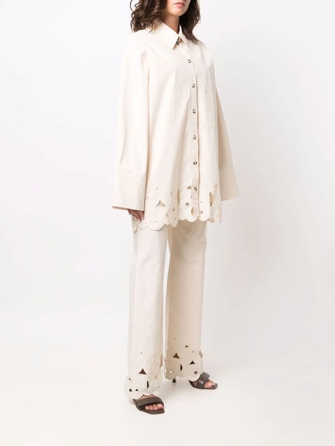 Nanushka perforated cotton shirt - Neutrals - zdjęcie produktu nr 2