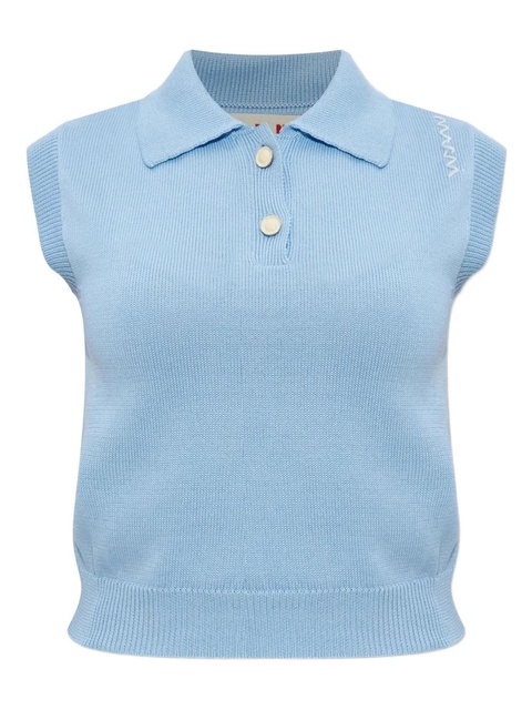 Marni cotton polo top - Blue - zdjęcie produktu nr 1