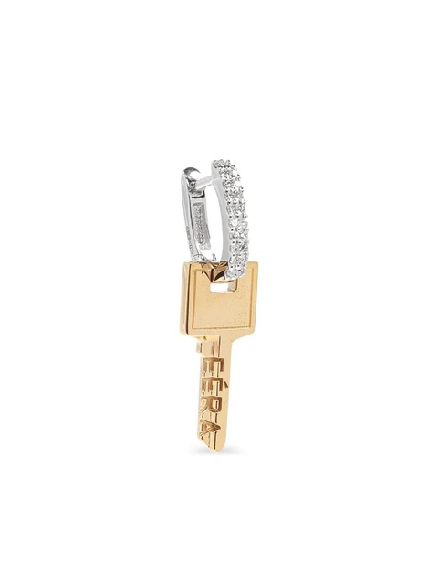 EÉRA 18K white and yellow gold Key Small diamond single earring - zdjęcie produktu nr 1