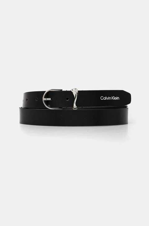 Calvin Klein pasek skórzany damski kolor czarny K60K613234 - zdjęcie produktu nr 1