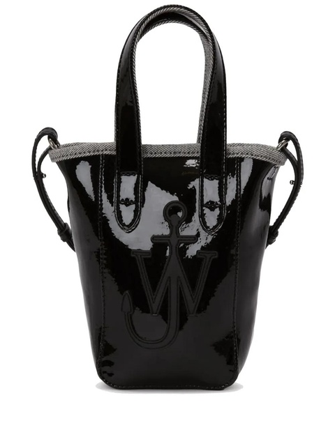 JW Anderson mini Belt coated-denim tote bag - Black - zdjęcie produktu nr 1
