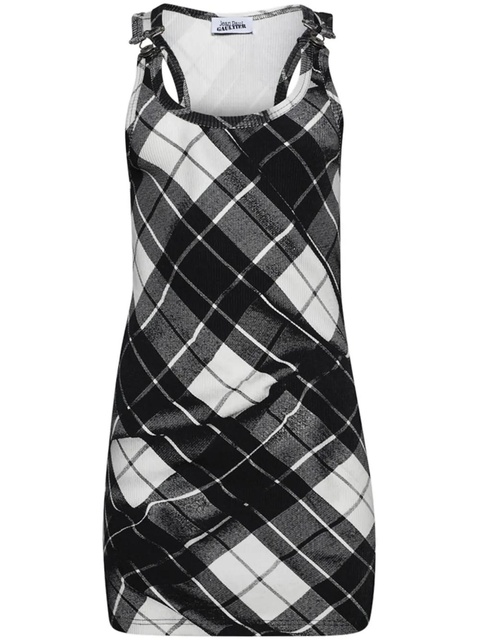 Jean Paul Gaultier strapped tartan dress - Black - zdjęcie produktu nr 1
