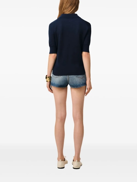 AMI Paris Ami de Coeur polo top - Blue - zdjęcie produktu nr 2