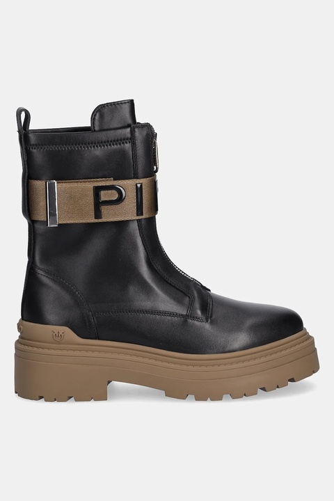 Pinko botki skórzane Mia 13 damskie kolor czarny na platformie SD0219P061Z99 - zdjęcie produktu nr 2