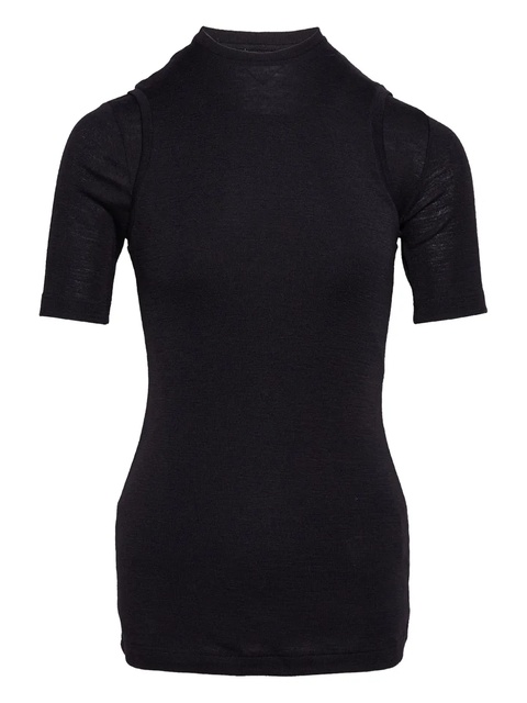 Jil Sander short-sleeve mock-neck top - Black - zdjęcie produktu nr 1