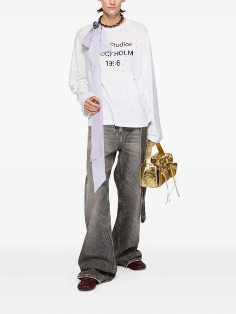 Acne Studios drawstring leather shoulder bag - Gold - zdjęcie produktu nr 1