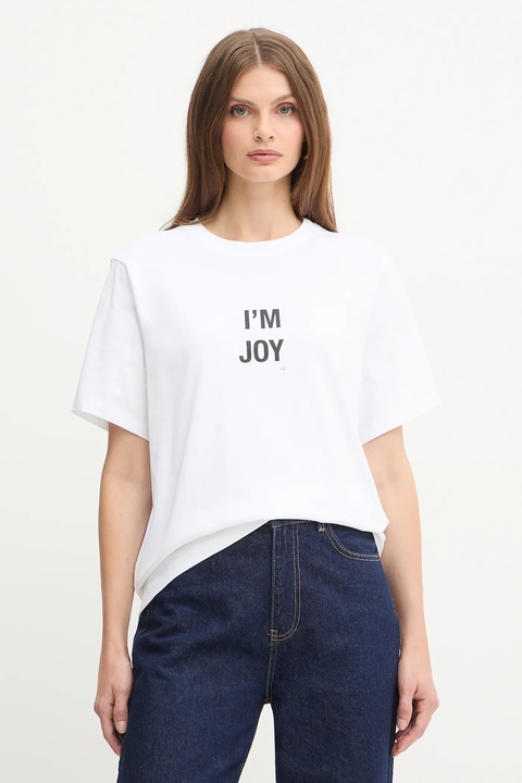 Victoria Beckham t-shirt bawełniany damski kolor biały 1425JTS007015A - zdjęcie produktu nr 1