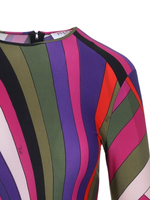 PUCCI long-sleeve swirl-pattern dress - Pink - zdjęcie produktu nr 2