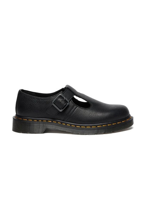 Dr. Martens półbuty skórzane Polley damskie kolor czarny na płaskim obcasie DM41408001 - zdjęcie produktu nr 1