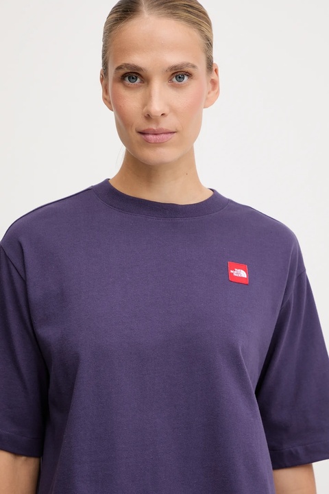 The North Face t-shirt bawełniany Redbox damski kolor fioletowy NF0A8EG61JI1 - zdjęcie produktu nr 1