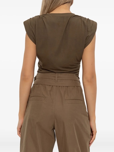 MARANT ÉTOILE shoulder-padded top - Brown - zdjęcie produktu nr 2