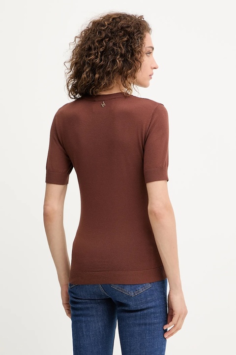 Silvian Heach t-shirt ATLAM damski kolor brązowy GPA25040MA - zdjęcie produktu nr 2