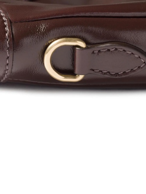 Miu Miu Ivy logo leather-lettering tote bag - Brown - zdjęcie produktu nr 2