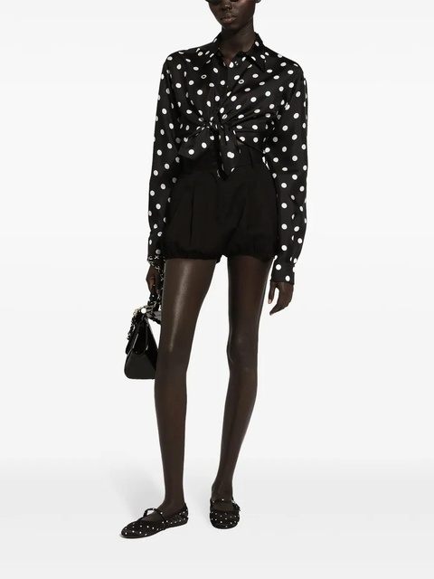 Dolce & Gabbana pleated gabardine shorts - Black - zdjęcie produktu nr 1