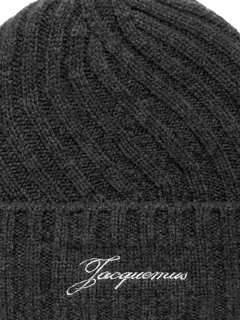 Jacquemus ribbed beanie - Grey - zdjęcie produktu nr 2