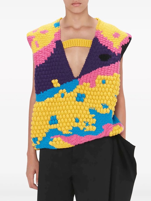 JW Anderson panelled V-neck knitted vest - Yellow - zdjęcie produktu nr 2