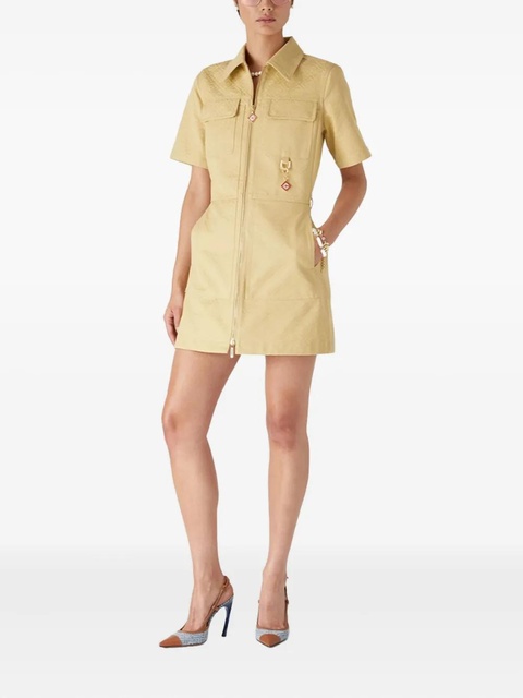 Casablanca monogram zip-front mini dress - Yellow - zdjęcie produktu nr 2