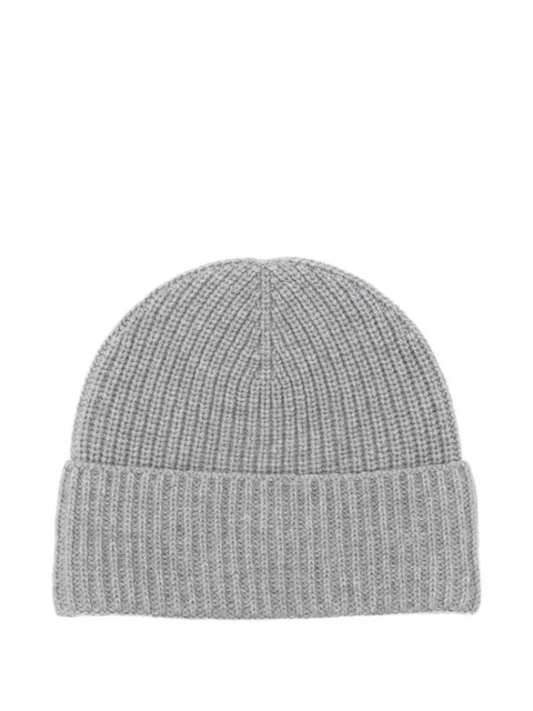Moncler cashmere logo-patch beanie - Grey - zdjęcie produktu nr 1