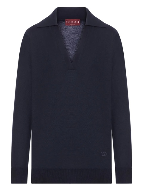 Gucci polo-neck logo top - Blue - zdjęcie produktu nr 2