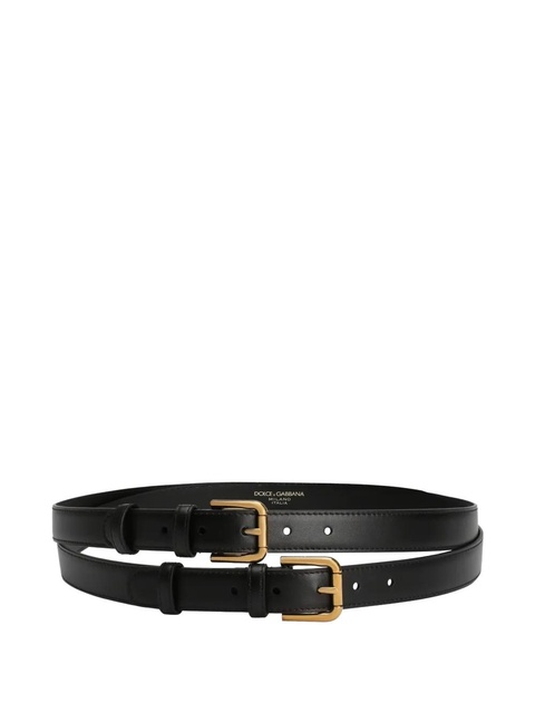 Dolce & Gabbana leather double belt - Black - zdjęcie produktu nr 1