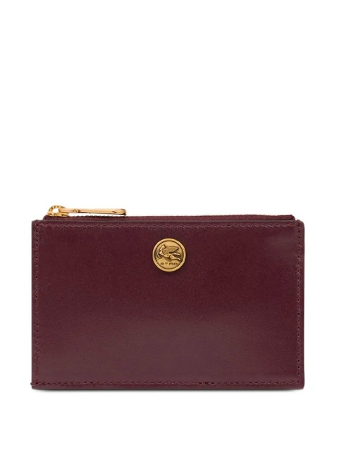 ETRO Pegaso-plaque leather card holder - Red - zdjęcie produktu nr 1