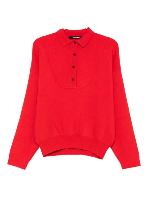 Jacquemus polo-neck sweater - Red - zdjęcie produktu nr 1