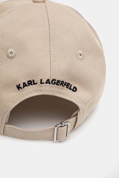 Karl Lagerfeld czapka z daszkiem kolor beżowy z aplikacją A1W33183 - zdjęcie produktu nr 1