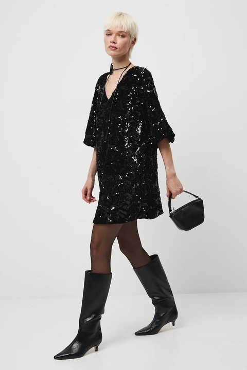 Medicine sukienka kolor czarny mini oversize - zdjęcie produktu nr 1