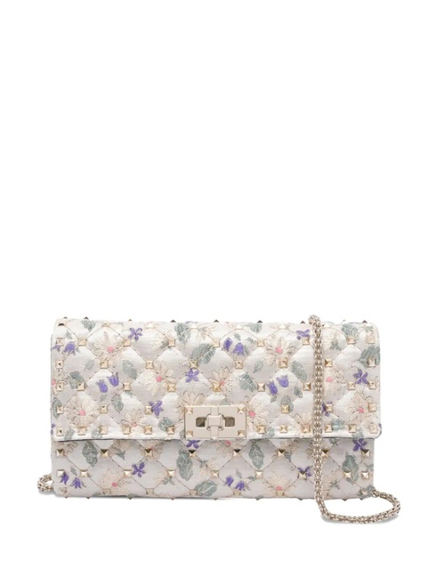Valentino Garavani quilted floral-print crossbody bag - White - zdjęcie produktu nr 1