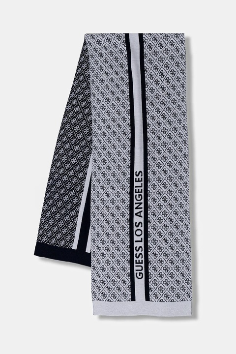 Guess szalik z domieszką wełny SEVYN kolor beżowy wzorzysty W4BZ22 Z3JD2 - zdjęcie produktu nr 1