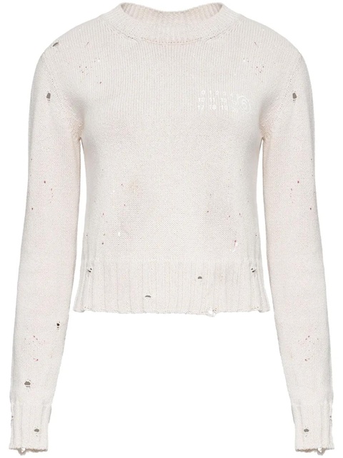 MM6 Maison Margiela crew-neck sweater - Neutrals - zdjęcie produktu nr 1