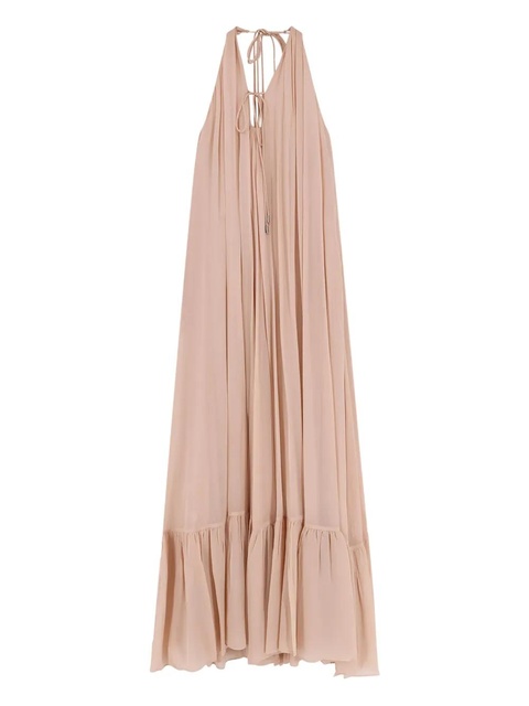PINKO lace pleated maxi dress - Neutrals - zdjęcie produktu nr 1