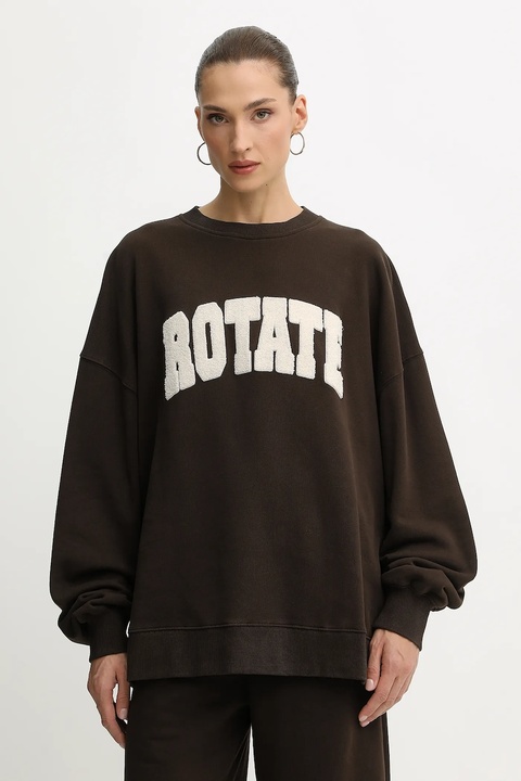 Rotate bluza bawełniana damska kolor brązowy z aplikacją 1153161667 - zdjęcie produktu nr 1